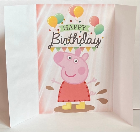 Peach Gatefold With Balloons & Peppa Pig (EIGHT) by Hazel Underwood