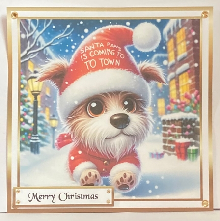  christmas santa paws dog 2 by Hazel Underwood