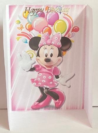 Pink Gatefold With  Balloons With Minnie  (EIGHT) by Hazel Underwood
