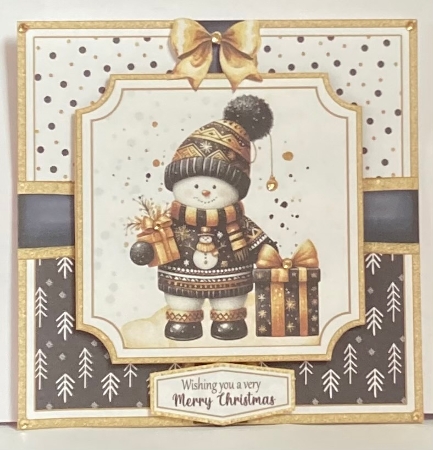 Black & Gold Snowman-5 by Hazel Underwood