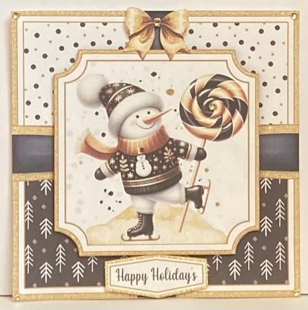Black & Gold Snowman-6 by Hazel Underwood