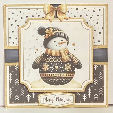 Black & Gold Snowman-8 by Hazel Underwood