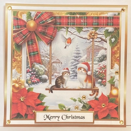 kittens 3 at christmas by Hazel Underwood