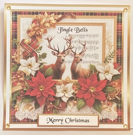 jingle bells stags  at christmas by Hazel Underwood