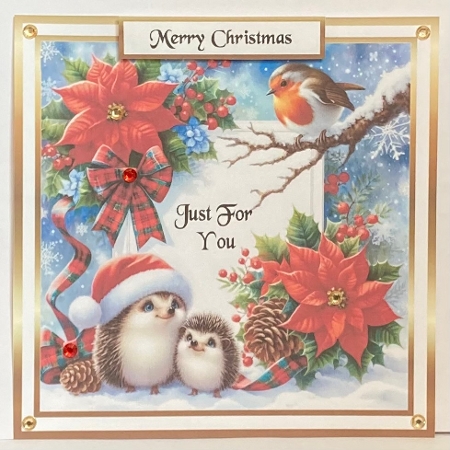 hegehogs at christmas by Hazel Underwood