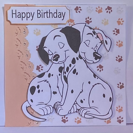 Cute Dalmations, With Paw Prints Topper 7x7 by Hazel Underwood