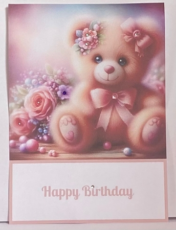 Cute Teddy Bear 5 X 7 Card Front. 3 by Hazel Underwood