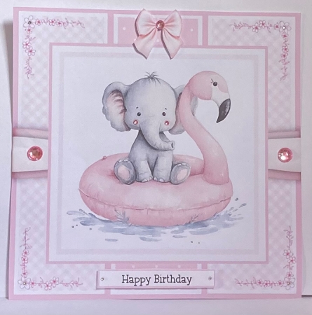 Summertime Elephants - 8x8 Card Front Kit by Hazel Underwood