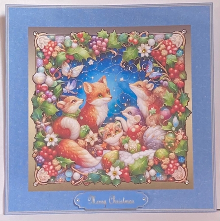 8 x 8 woodland animals stained glass window. by Hazel Underwood