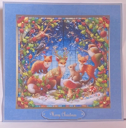 8 x 8 cute animals stained glass window. by Hazel Underwood