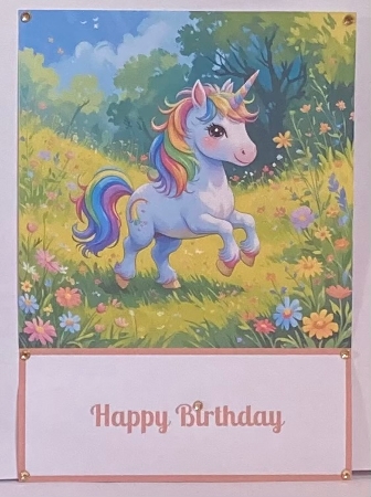 A Birthday Unicorn 5 X 7 Card Front  by Hazel Underwood