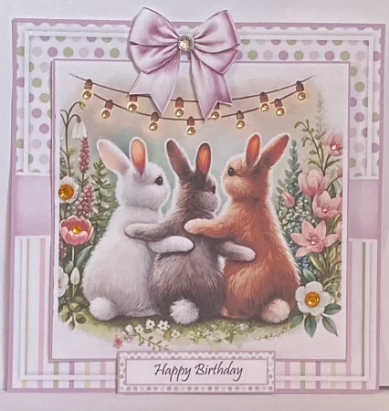 Twilight Bunnies With Set Of 4 Toppers by Hazel Underwood