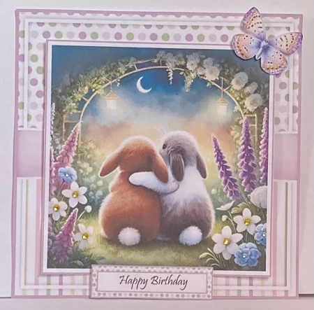 Twilight Bunnies With Set Of 4 Toppers by Hazel Underwood