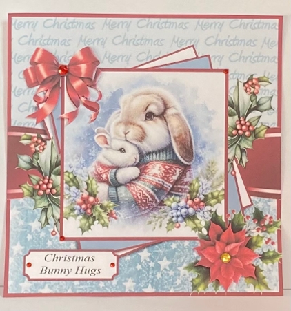 Christmas Bunny Hugs by Hazel Underwood