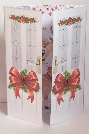 Christmas Gatefold With A Pretty Deer (TWO) by Hazel Underwood