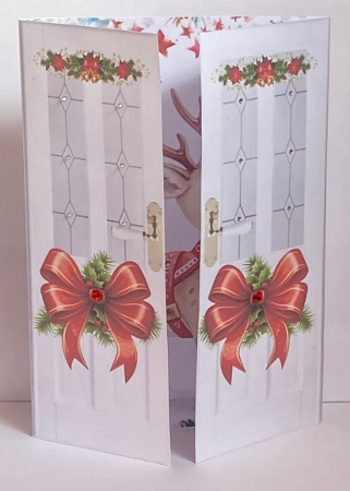 Christmas Gatefold With A Pretty Deer (THREE) by Hazel Underwood