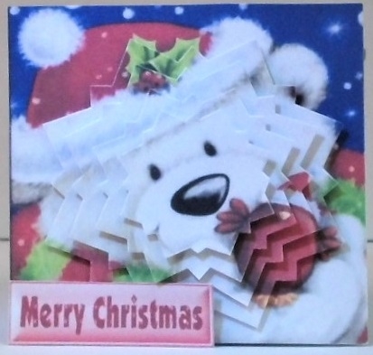 Christmas Polar Bear with Little Robin,star Pyramids by Hazel Underwood