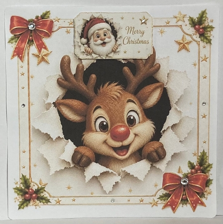 Reindeer Christmas Peek‑Through – Festive Tags & Holiday Elements Card Kit by Hazel Underwood