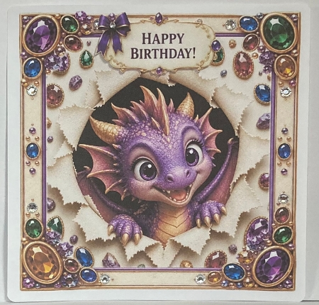 Dragon Birthday Adventure – Gemstone Peek‑Through & Party Tags Card Kit by Hazel Underwood