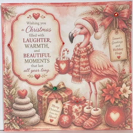 **  Christmas Wishes ** Flamingo by Hazel Underwood