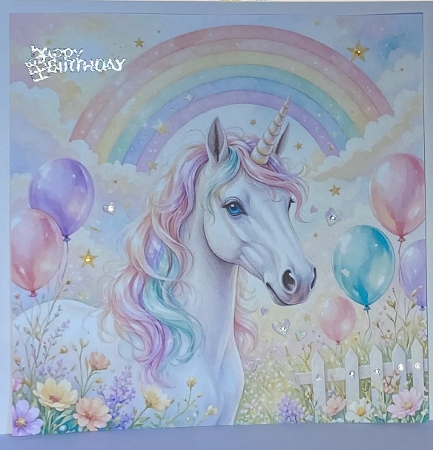 Magical Unicorn Rainbow Watercolor Illustration by Hazel Underwood