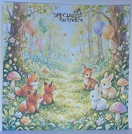 Woodland Animals Forest Balloons Watercolor by Hazel Underwood
