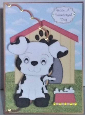 Cute Spotted Puppy Scalloped Edge Envelope Card by Hazel Underwood