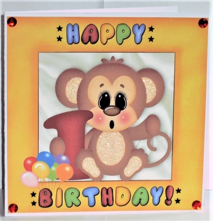 Little Monkeys First Birthday 8x8 by Hazel Underwood