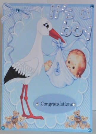 Lovely Stork and Baby Boy by Hazel Underwood