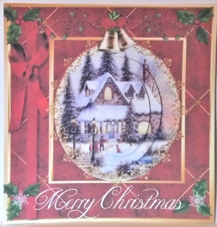 Beautiful Red Christmas Card on Velvet and Gold by Hazel Underwood