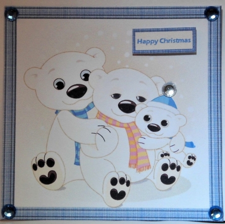 Polar Bear Family Card and Decoupage by Hazel Underwood