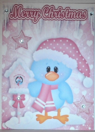 Home Tweet Home Little Bluebird in Snow A4 by Hazel Underwood