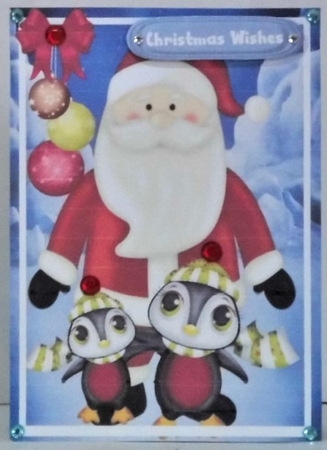 Cute Santa and the Penquins  by Hazel Underwood