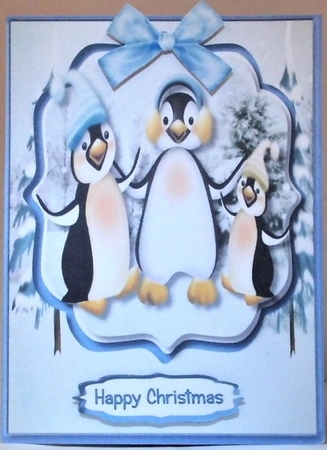 Three Cute Dancing Penquins by Hazel Underwood