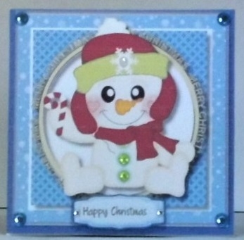 Cute Snowbaby with Candycane  by Hazel Underwood