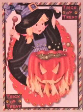 Little Witch Brewing the Potion  by Hazel Underwood