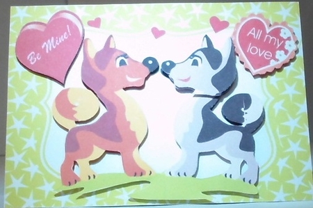 Be Mine! Cute Pair of Dogs Sharing the Love by Hazel Underwood