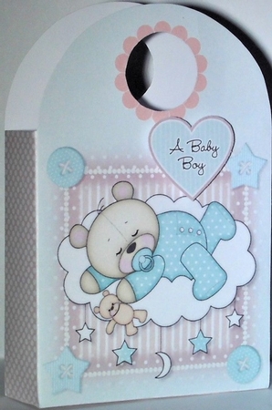 Baby Boy Sleeping Teddy Large Gift Bag by Hazel Underwood