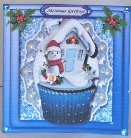Lovely Snowman on a Cupcake by Hazel Underwood