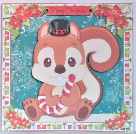 Adorable Festive Squirrel 8x8 Mini Kit by Hazel Underwood