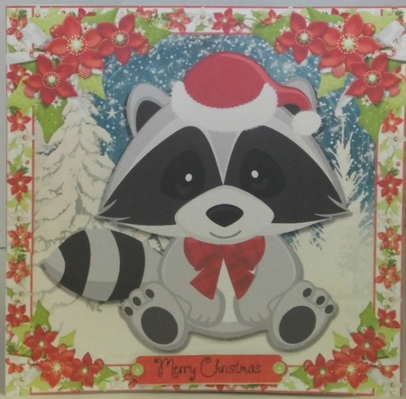 Adorable Festive Racoon 8x8 Mini Kit by Hazel Underwood