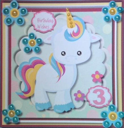 8x8 Mini Kit ,unicorns Birthday Wishes  by Hazel Underwood