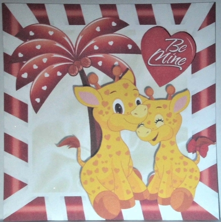 Love & Romance Giraffes Under a Palm Tree 8x8 Kit by Hazel Underwood
