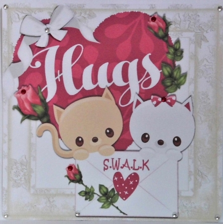 S.w.a.l.k. Cute Little Kittens with Hearts and Roses 8x8 by Hazel Underwood