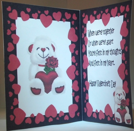 Love White Bear with Hearts and Rose A5 Insert by Hazel Underwood