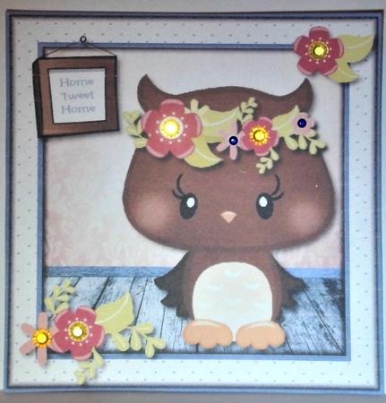 Home tweet Home Owl Card Topper by Hazel Underwood