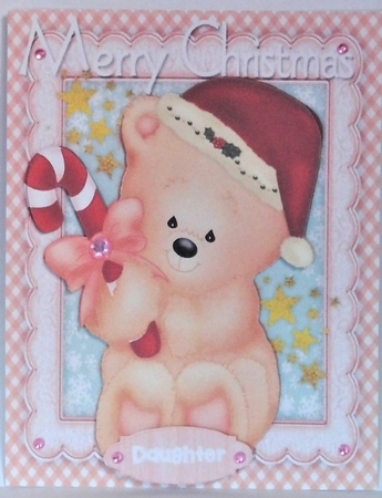 Lovely Christmas Baby Bear , Pink  by Hazel Underwood