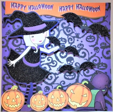 Halloween Skulls 8x8 inch No.5 by Hazel Underwood