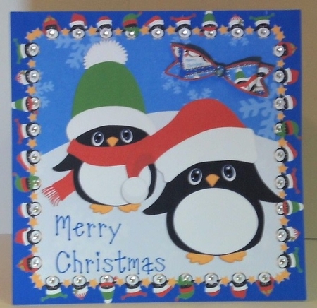 PENGUIN PALS 1 TOPPER, INSERT AND BOWS by Hazel Underwood