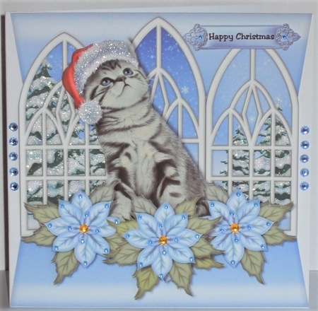 Cute Christmas Kitten Topper by Hazel Underwood